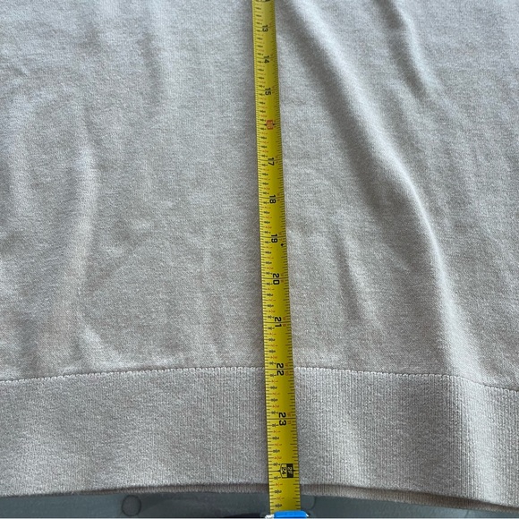 Quince Lightweight Cotton Cashmere V-Neck Sweater Heather Oatmeal Size L Capsule - Picture 6 of 9